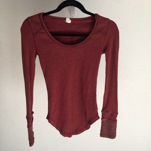 Embellished-Cuff Thermal Knit Long-Sleeve